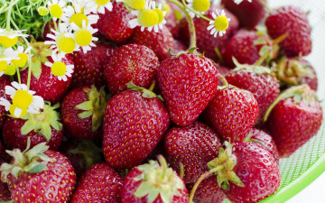 Картинка еда клубника +земляника ягоды спелая макро