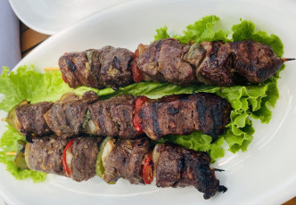 обоя еда, шашлык,  барбекю, салат, мясо