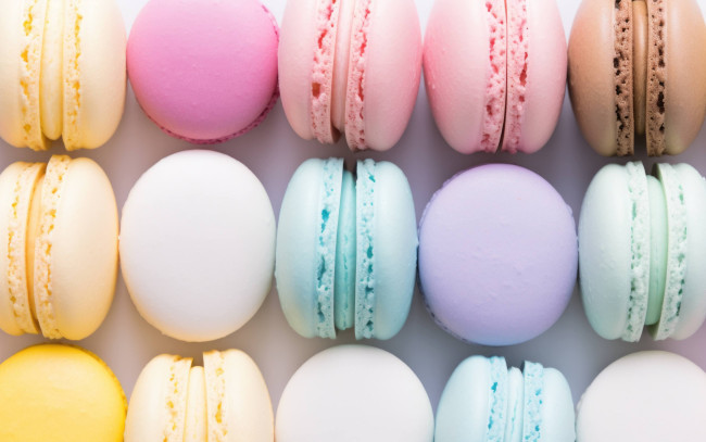 Обои картинки фото еда, макаруны, лакомство, печенье, ассорти