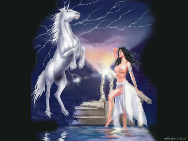 Обои картинки фото фэнтези, единороги