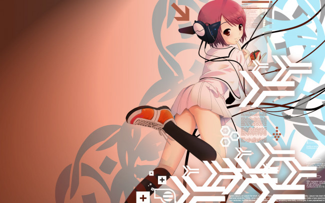 Обои картинки фото аниме, headphones, instrumental