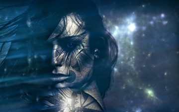 Картинка 3д графика 3d eyes глаза глаз синий фон