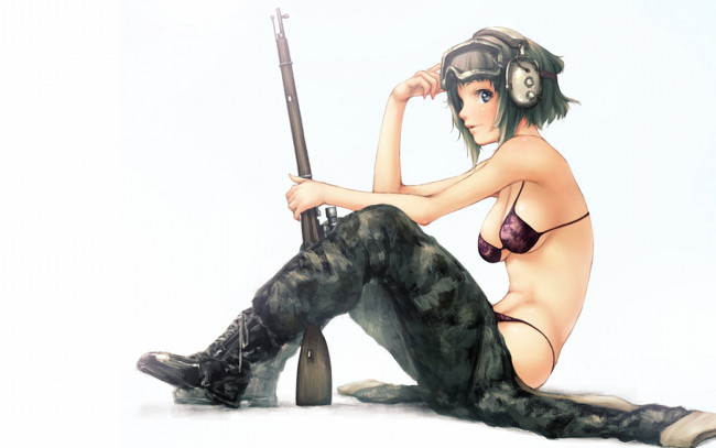 Обои картинки фото аниме, weapon, blood, technology