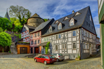 Картинка германия херштайн города улицы площади набережные машина улица дома