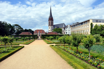 Картинка германия дармштадт города улицы площади набережные дома площадь дорожки цветы
