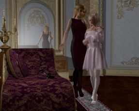 Картинка 3д+графика people+ люди комната девушки