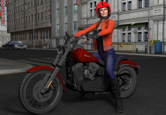 Картинка мотоциклы 3d девушка взгляд мотоцикл