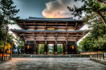 Картинка todaiji+temple+-+nara+prefecture +japan города -+буддийские+и+другие+храмы ворота парк
