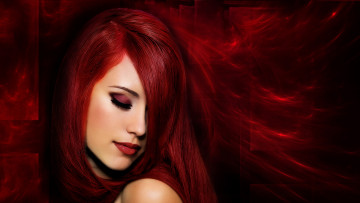 Картинка рисованные люди рыжая девушка