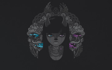 Картинка рисованные минимализм фон взгляд лицо