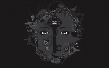 Картинка рисованные минимализм взгляд лицо ключ