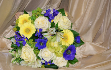 Картинка цветы букеты +композиции герберы розы анемоны орхидеи