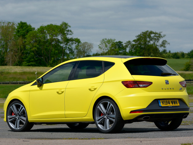 Обои картинки фото автомобили, seat, leоn, cupra, 280, uk-spec, 5f, 2014, г, желтый