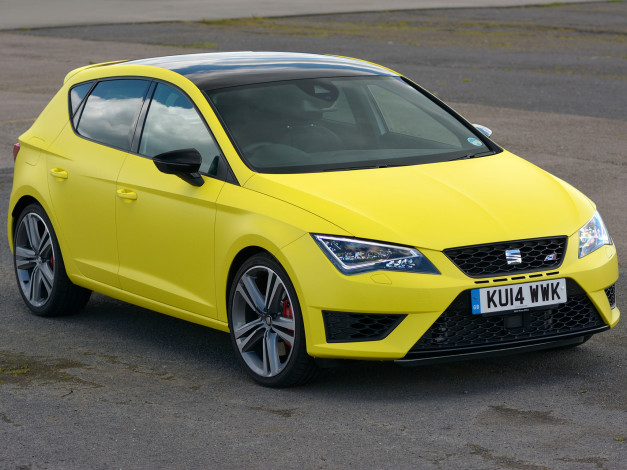 Обои картинки фото автомобили, seat, leоn, cupra, 280, uk-spec, 5f, 2014, г, желтый