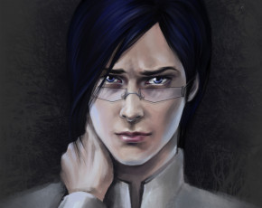 Картинка разное арты урю аниме исида арт блич парень брюнет очки портрет