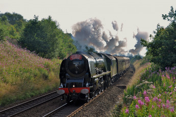 Картинка техника паровозы рельсы дорога железная паровоз