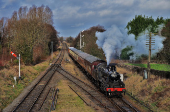 Картинка техника паровозы дорога железная паровоз рельсы