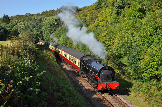 Обои картинки фото техника, паровозы, паровоз, рельсы, дорога, железная