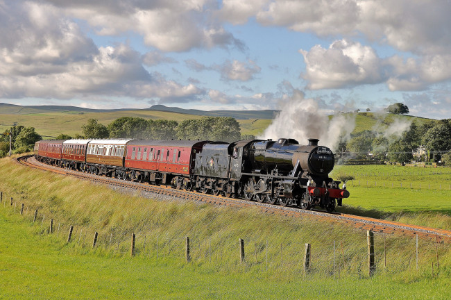 Обои картинки фото техника, паровозы, паровоз, рельсы, дорога, железная