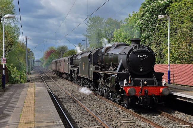 Обои картинки фото техника, паровозы, паровоз, железная, дорога, рельсы