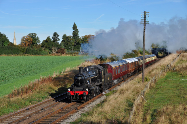 Обои картинки фото техника, паровозы, железная, паровоз, рельсы, дорога