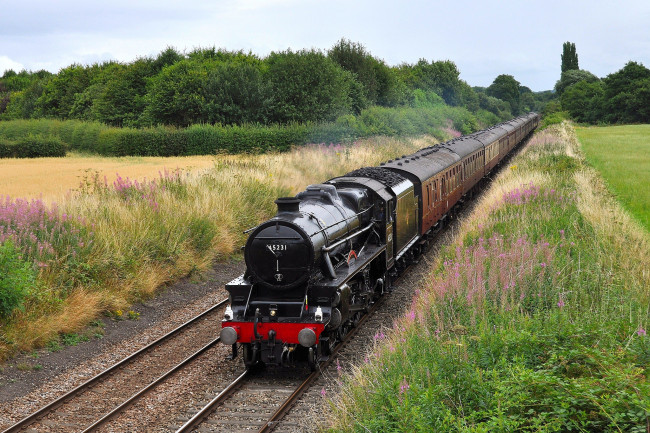 Обои картинки фото техника, паровозы, паровоз, рельсы, дорога, железная