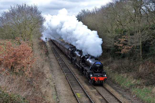 Обои картинки фото техника, паровозы, паровоз, рельсы, дорога, железная