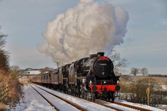 Обои картинки фото техника, паровозы, паровоз, рельсы, дорога, железная