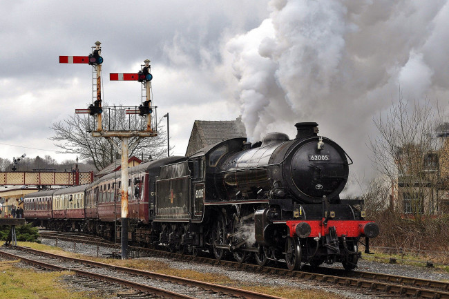 Обои картинки фото техника, паровозы, паровоз, рельсы, дорога, железная