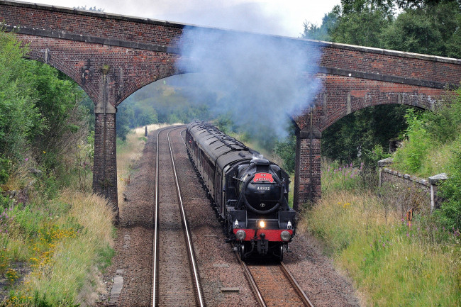 Обои картинки фото техника, паровозы, паровоз, рельсы, дорога, железная