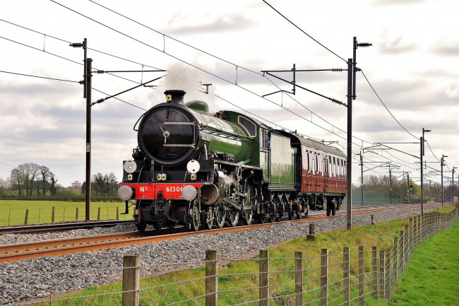 Обои картинки фото техника, паровозы, паровоз, железная, рельсы, дорога