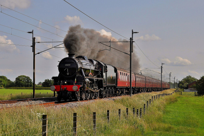 Обои картинки фото техника, паровозы, паровоз, рельсы, дорога, железная