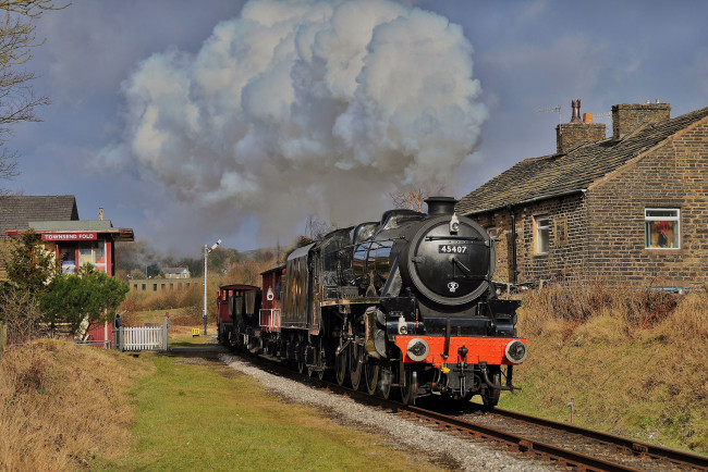 Обои картинки фото техника, паровозы, паровоз, железная, дорога, рельсы