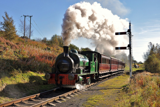 Обои картинки фото техника, паровозы, рельсы, дорога, паровоз, железная