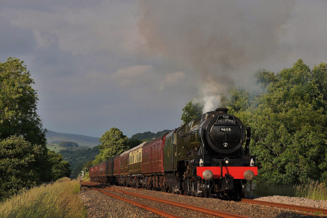 Обои картинки фото техника, паровозы, рельсы, паровоз, железная, дорога