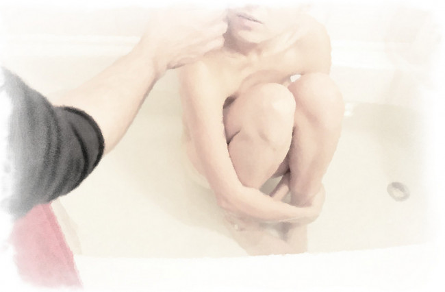 Обои картинки фото рисованное, люди, акварель, девушка, в, ванне, рисунок, обнаженного, тела