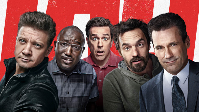 Обои картинки фото ты водишь, 2018, кино фильмы, tag, джереми, pеннер, джейк, джонсон, джон, хэмм, комедия, постер