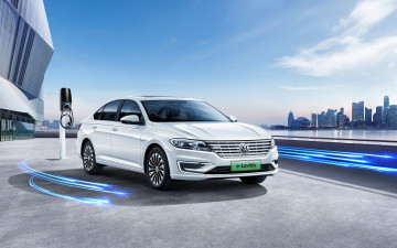 Картинка 2019+volkswagen+e-lavida автомобили volkswagen lavida новый электрокар e 2019 экстерьер вид спереди белый