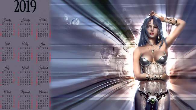 Обои картинки фото календари, фэнтези, девушка