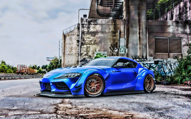 Обои картинки фото 2019 toyota supra а90, автомобили, toyota, blue, supra, a90, тюнинг, 2019, года, японские, суперкар