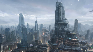 Картинка фэнтези иные+миры +иные+времена fun art sf city mark li