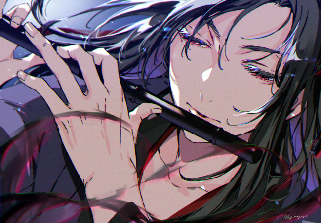 Обои картинки фото аниме, mo dao zu shi, вэй, усянь, флейта