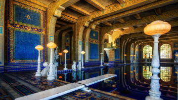 обоя hearst castle, usa, интерьер, бассейны,  открытые площадки, hearst, castle