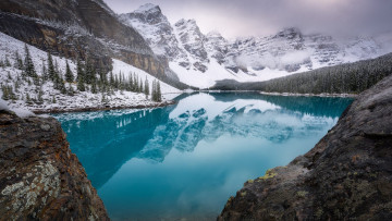 Картинка moraine+lake alberta canada природа реки озера moraine lake