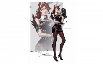 Картинка аниме животные +существа девушка ушки оружие