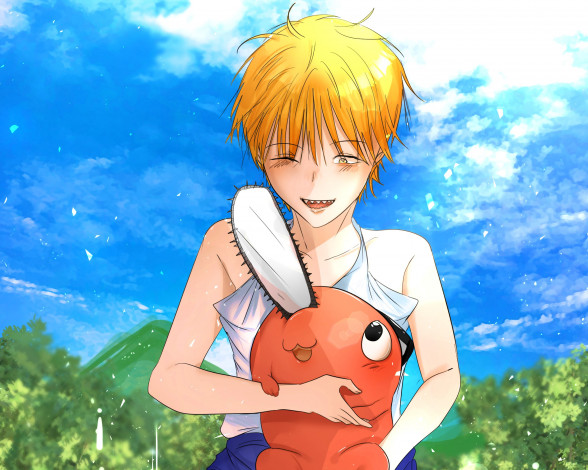 Обои картинки фото аниме, chainsaw man, chainsaw, man