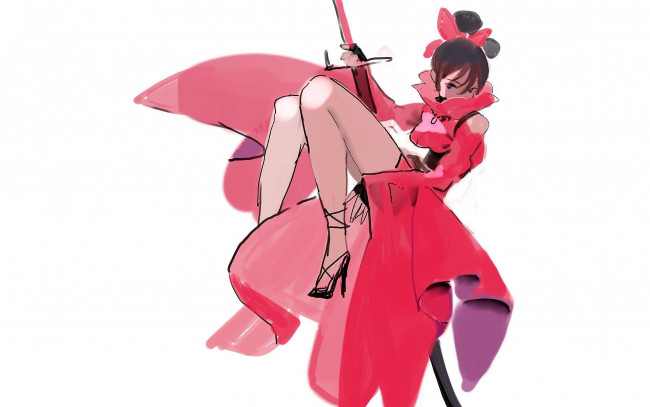 Обои картинки фото аниме, unknown,  другое , девушка, оружие