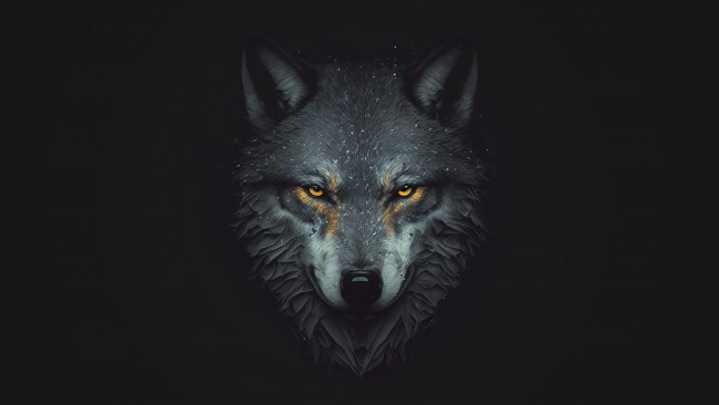 Обои картинки фото рисованное, животные, взгляд, морда, волк