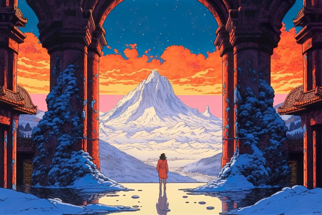 Обои картинки фото аниме, пейзажи,  природа, нейросети, графика, нейроарт, ai, art, нейронные, сети, рисунки, нейро, искусство