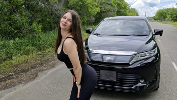 обоя автомобили, -авто с девушками, toyota, harrier